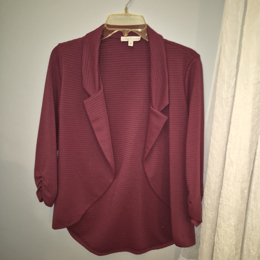 Burgundy Textured Blazer